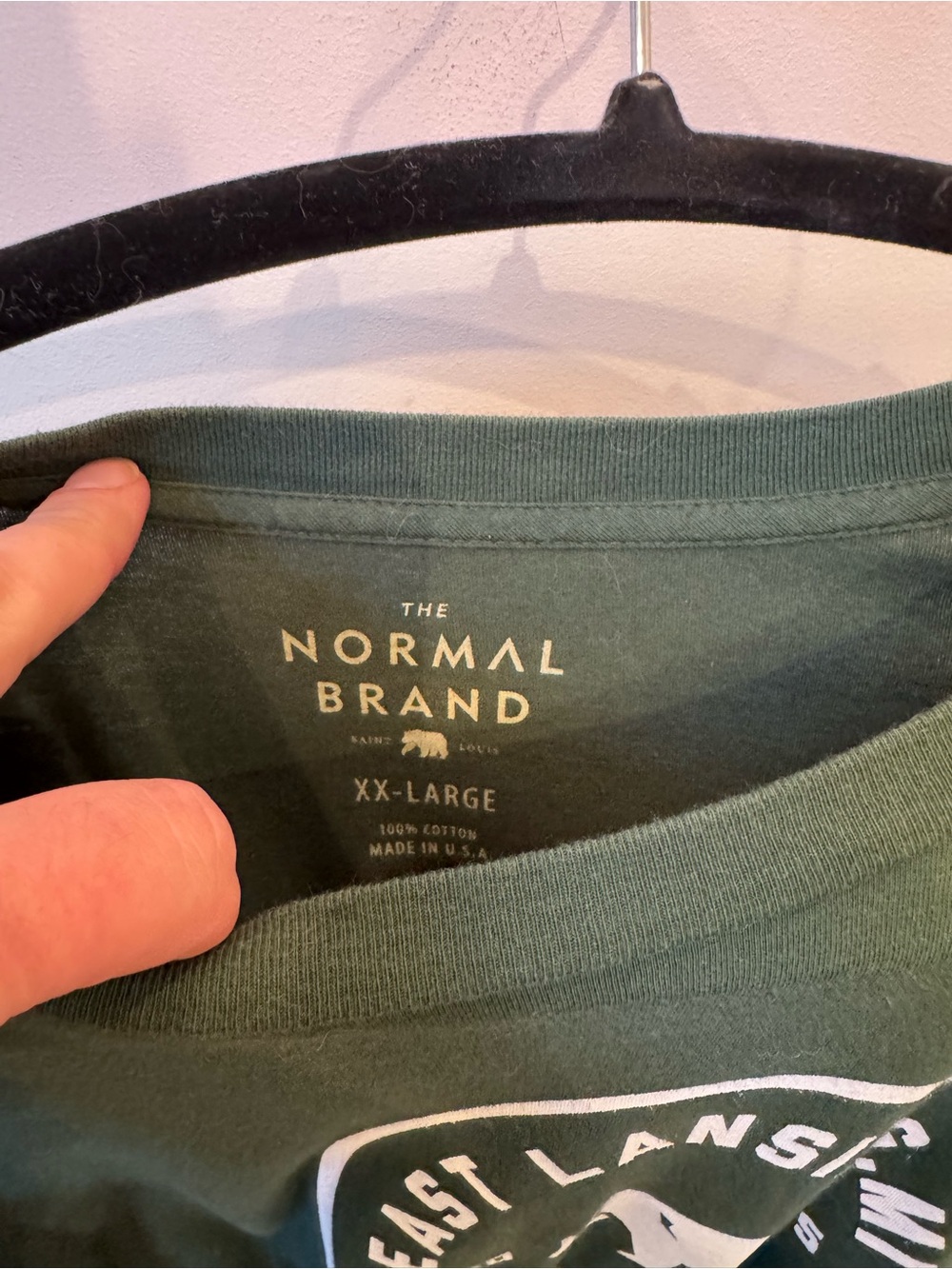 The Normal Brand Forest Green Graphic Tee with White Print